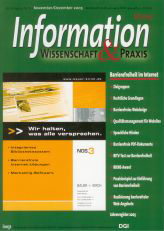 Information Wissenschaft und Praxis- 08/2005, S. 435-437, 56. Jahrgang, (ISSN 1434-4653)