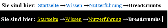 Horizontale Breadcrumb mit Hervorhebung der aktuellen Seite mit border-right