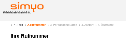 Die bereits ausgeführten Schritte und der aktuelle Schritt eines Prozesses werden unterschiedlich hervorgehoben, die nachfolgenden Schritte sind eingegraut  - von simyo.de