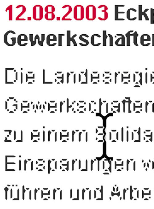 Vergrößerung von grauer Schrift mit einem Vergrößerungssystem, die nicht geglättet werden kann und nahezu unleserlich wird