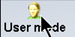 Symbol für den Benutzermodus in Opera mit dem englischen Text "user mode"