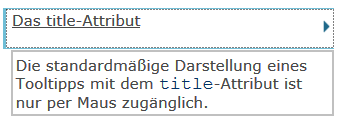 Ein Tooltip unter einem fokussierten Link.